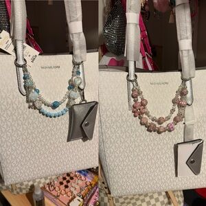 Michael Kors Vincent Large Signature Logo Tote Bag With Coin Pouch & bling charm